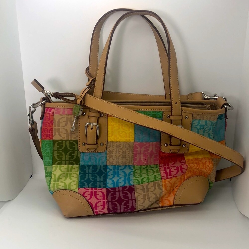 Fossil Multi-Color Patch Work Perfect For Spring … - image 1